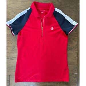 Tommy Hilfiger Red Polo Shirt with Zip Front Women’s  Excellent condition Size S